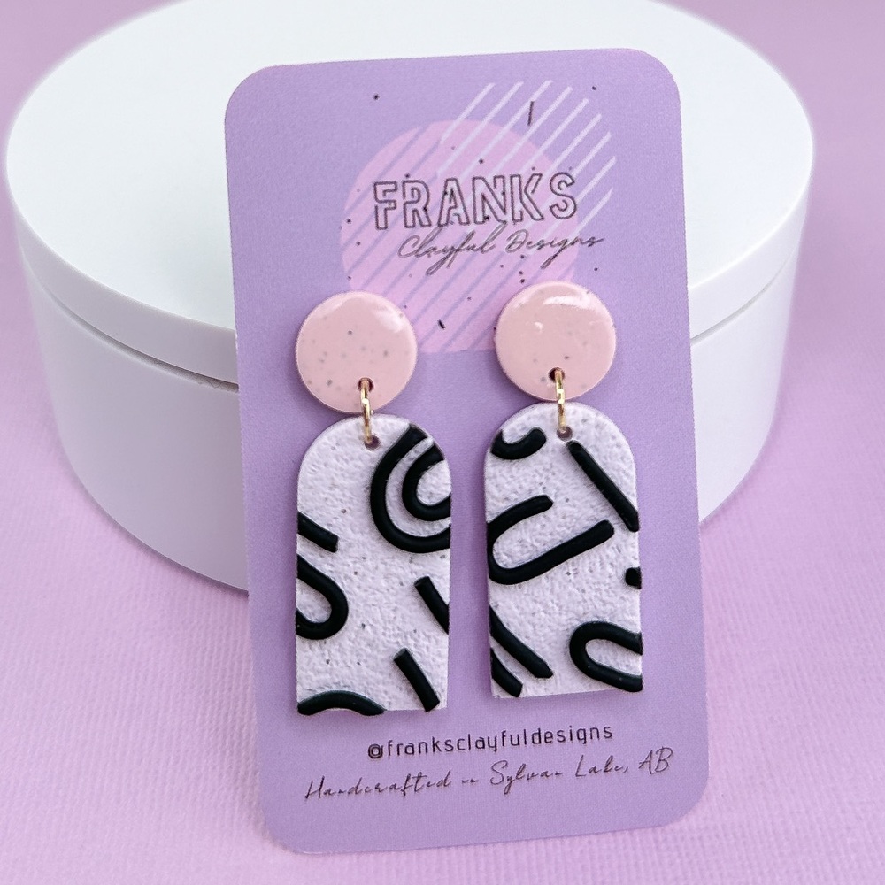 Funky Abstract Handmade Polymer Clay Earrings
